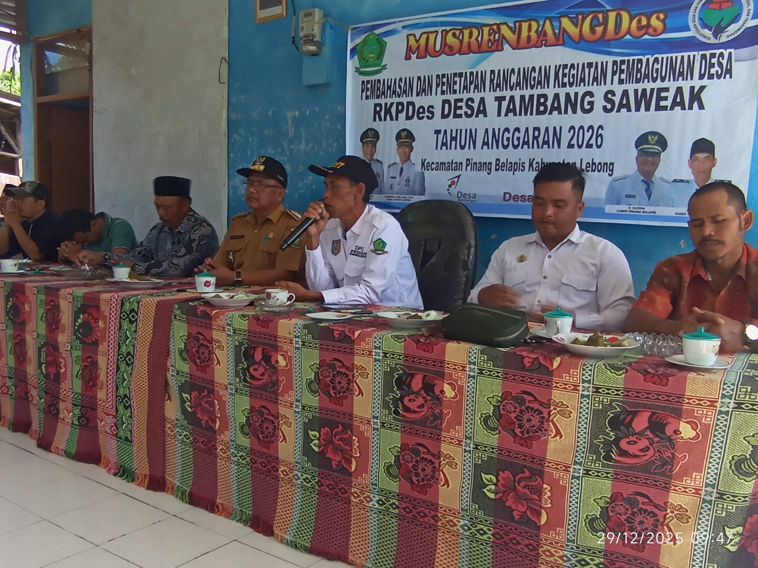 Kegiatan Musrenbangdes Tahun 2025 Desa Tambang Saweak dan MUSDES RKPDes 2025 -2026